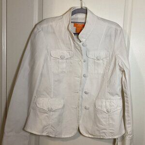 Joe Fresh Women's White Cotton Button Down Jacket Size L Pockets